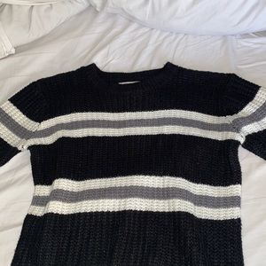 Black, white, and grey sweater